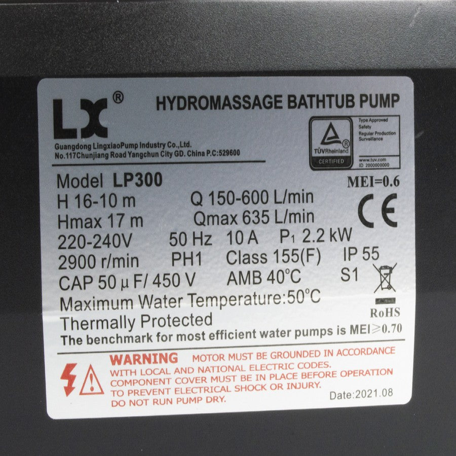 LX LP300 Pump - 3HP 1Speed 50Hz (LP300)