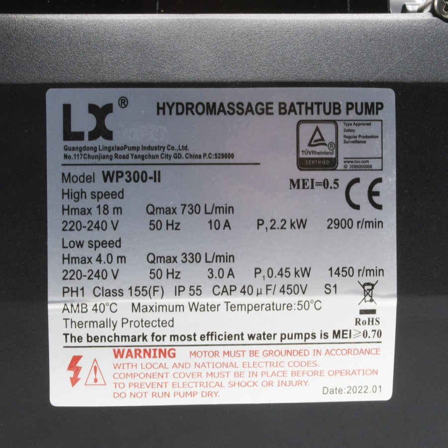 LX WP300-ll Pump - 3HP 2Speed 50Hz (WP300-II)