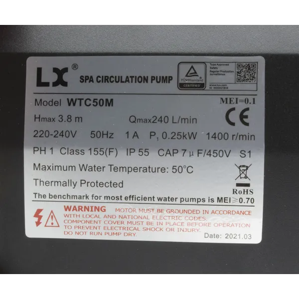 LX Circ / Whirlpool Pump - WTC50M - 0.35HP