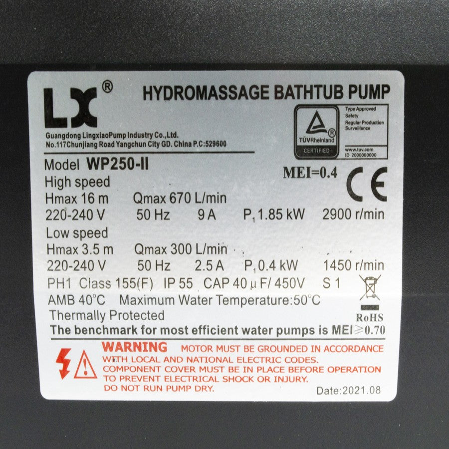LX WP250-II Pump - 2.5HP 2Speed 50Hz (WP250-II)
