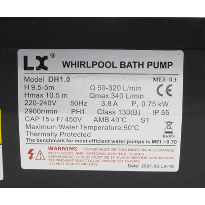 LX Circ / Whirlpool Pump - DH1 - 1HP