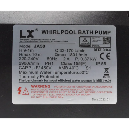 LX Circ / Whirlpool Pump - JA50 - ½HP